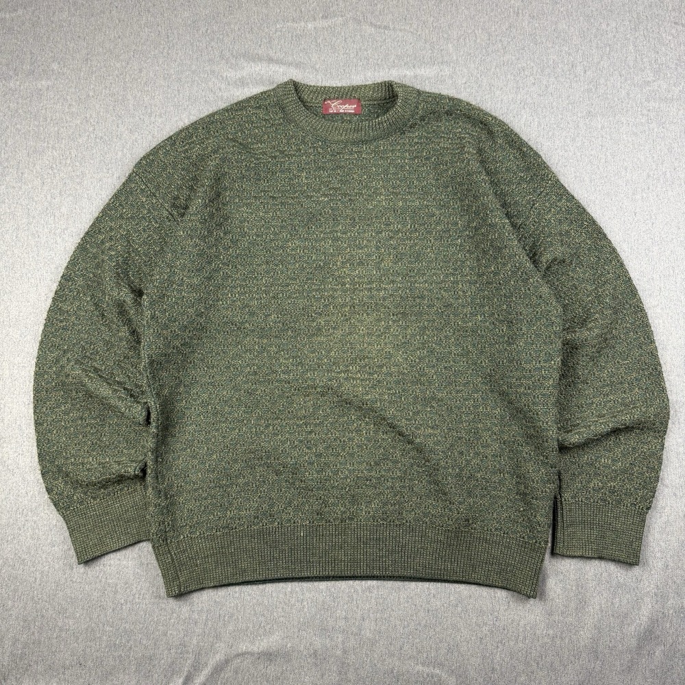 Cooper Sweater Mens XL Green Earth Tone Knit Crewneck Pullover Fall Made Canada